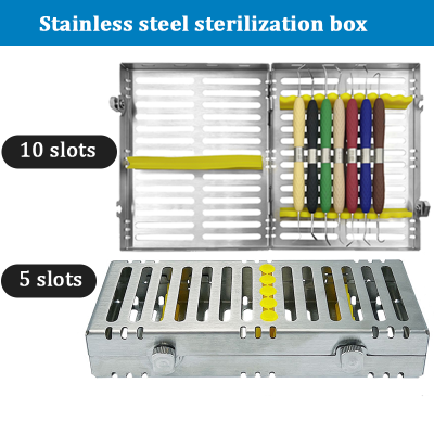 สแตนเลสทันตกรรม Autoclave กล่องวงเล็บถาดกล่องไฟล์ทันตกรรมถาดฆ่าเชื้อเครื่องมือทันตแพทย์กล่องทันตกรรม