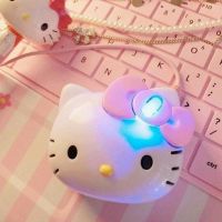 มินิ Hello Kitty เมาส์น่ารักแมว Optical เมาส์คอมพิวเตอร์แบบมีสายสำหรับ PC แล็ปท็อปของขวัญเด็ก