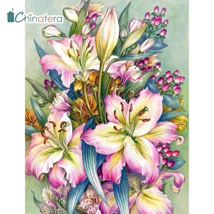 Cheap 5D DIY Flower Diamond Painting Picture Full Round Full Diamond  Embroidery Rhinestone Mosaic Home Decor Gift Cross Stitch Kit