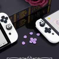 Cat Silicone Soft D-pad Cross Button ABXY Key Sticker Thumb Stick Grip Cap Cover For Nintendo Switch Oled NS Joy-con Skin Case