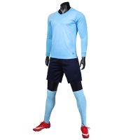 New Men Soccer Jersey Set Survetement Football Long Sleeve Kits Blank Running Training Suit Team Soccer Sportswear Uniform Print