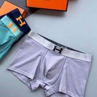 （HOT)H Home Mens Underwear แบรนด์ยอดนิยม Antibacterial Horse H ขายตรงจากโรงงานขายส่งผ้าฝ้ายต้านเชื้อแบคทีเรียเอวกลางแบนสินค้ายุโรป