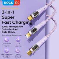 ROCK 3 In 1 USB สายเคเบิล100W/66W ชาร์จเร็วสำหรับ Huawei 65W สำหรับสายสำหรับข้อมูล14 13 Pro สำหรับ Samsung VIVO