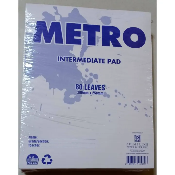 Intermediate Pad Paper , Metro Brand size 200 mm x 250 mm , 10 Pads per ...
