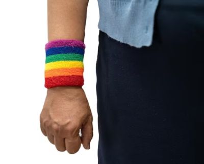 ผ้าคาดหัว ผ้าคาดศรีษะ สายรัดศรีษะ ผ้าคาดสีรุ้ง สายรัด ผ้าถัก สีรุ้ง สายรัดข้อมือ Rainbow PRIDE LGBT LGBTQ LGBTQA+ Knit Headband Wrist Brace Wristband