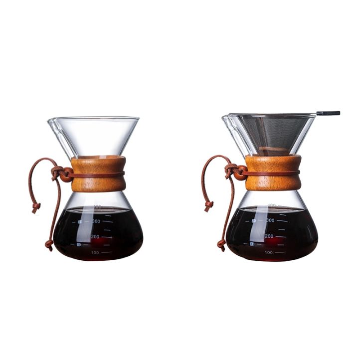 Classic Glass Pour Over Coffee Maker - Heat Resistant Glass