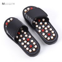 ☁✖ 1 Pair Feet Massage Slippers Foot Reflexology Acupuncture Therapy Walk Stone Shoes Acupuncture Cobblestone Massager Sandal