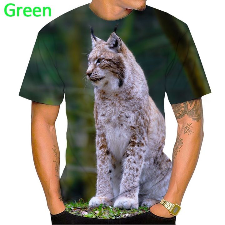 ใหม่ขายร้อน-breathable-lynx-3d-พิมพ์ผู้ชายแขนสั้นเสื้อยืดแฟชั่น-casual-spotted-animal-design-unisex-streetwear-top