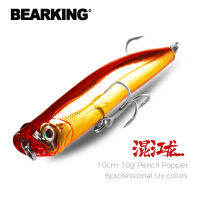 BEARKING 10ซม. 10G Professional เหยื่อตกปลาร้อน Toper Water Floating Popper เหยื่อคุณภาพสูง Hard Lures