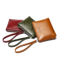 2023 New Vintage Women S Wallets Oil Wax Leather Change Bag PU Soft Leather Portable Small Money Holder Trendy Wrist Purse