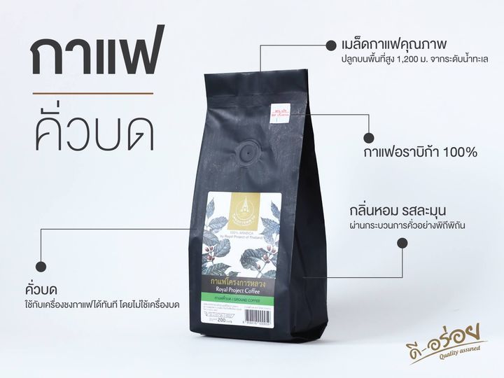 กาแฟ-กาแฟคีโต-กาแฟคั่วบด-กาแฟสด-โคงการหลวง-กาแฟดำ-200-กรัม