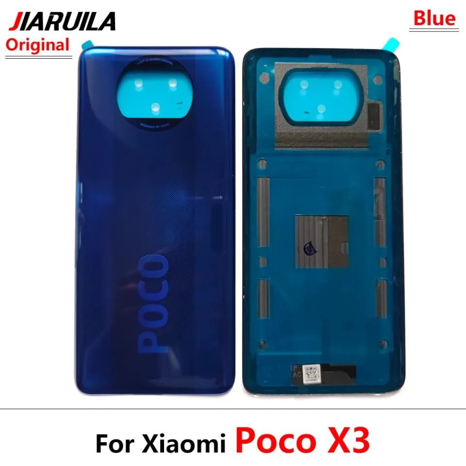 100% Original For Xiaomi Mi Poco X3 NFC Battery Back Cover Rear Door For POCO  X3 Replacement Housing STICKER Adhesive With Lens