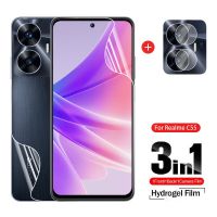 ฟิล์มไฮโดรเจล3in1ฟิล์มไฮดรอลิกด้านหน้าสำหรับ C55 Realme RealmeC55 4G 2023กระจกกล้องถ่ายรูปป้องกันหน้าจอฟิล์มไฮดรอลิกนุ่มป้องกันเลนส์คลุมทั้งหมดมองเห็นชัดเจน