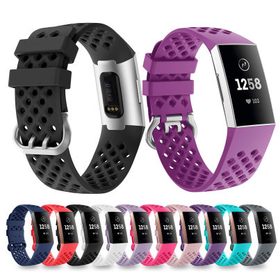 สายนาฬิกาข้อมือสำหรับ Fitbit Charge 4 3สายนาฬิกาซิลิโคนนิ่มสำหรับเล่นกีฬาคิดค่าบริการ4สายรัดข้อมือสำรอง3