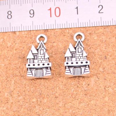 52Pcs Antique Silver Plated castle house Charms Diy Handmade Jewelry Findings Accessories 21*11mm