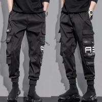 COD ♧ CUZ81VG V SHOP ⚡W-KING⚡ Dark Multi-pocket Hip-hop Boys Tie-foot Fashion Overalls Multi-pocket Mens Loose Overalls Casual Pants Large Korean Pants Sports Jogging Pants