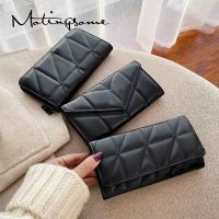 Luxury High Quality Leather Wallet for Women Coin Purse and Day Clutches Party Money Long Style Purses Solid Black 2021 New