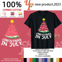 คริสต์มาสในเดือนกรกฎาคมแตงโม Xmas Tree ฤดูร้อนผู้ชายผู้หญิงเสื้อยืด