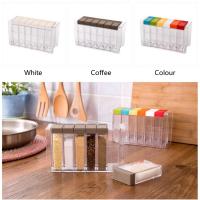 hotx【DT】 Spice Jar Seasoning 6Pcs/Set Storage Bottle Jars Transparent Pepper Cumin