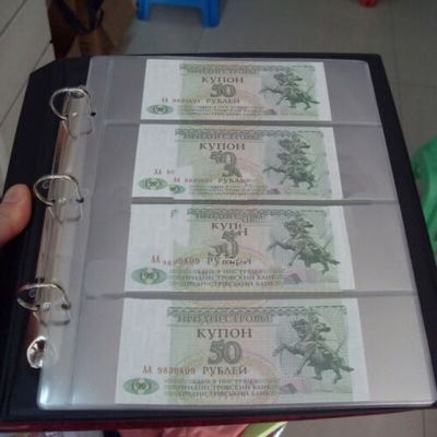 10ชิ้นกระดาษเงินป้องกันธนบัตรสะสมสกุลเงินอัลบั้มแขนโปร่งใส PVC เก็บธนบัตร