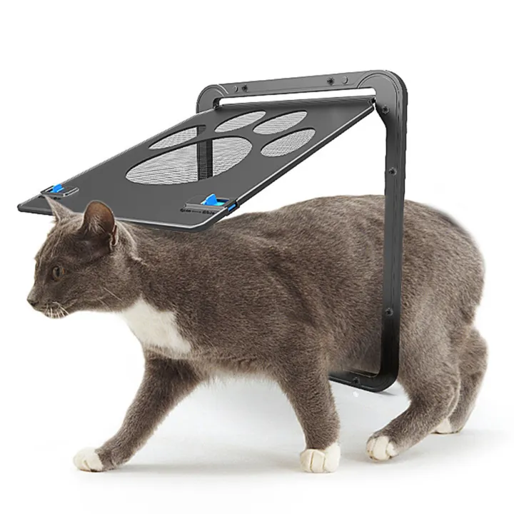 Pet Screen Door Cat Sliding With Magnetics Flap Lock Automatically For Small Cats Dogs Lazada Ph Pet Screen Door Cat Sliding, Sliding Screen Door With Cat Door Built In
