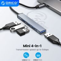 ( Promotion+++) คุ้มที่สุด Orico อะแดปเตอร์ฮับ Type C อะลูมิเนียม 4 พอร์ต USB 3.0 2.0 บางพิเศษ แบบพกพา สําหรับคอมพิวเตอร์ ราคาดี อุปกรณ์ สาย ไฟ ข้อ ต่อ สาย ไฟ อุปกรณ์ ต่อ สาย ไฟ ตัว จั๊ ม สาย ไฟ