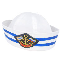 [ Star Fun] หมวกทหารสำหรับลูกเรือผู้ใหญ่ Captain White Hat Navy Marine Cap Sea Boating Kids Children Party Cosplay Captain Sailor Hats
