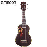 [ammoon]อูคูเลเล่เครื่องดนตรี【Ready】Spruce 21 อะคูสติกอูคูเลเล่ 15 fret 4 สายเครื่องสายเครื่องดนตรีที่มี EQ ในตัว