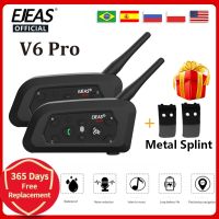 EJEAS V6 PRO Bluetooth Motorcycle Helmet Intercom Headset with 1200M BT Interphone Communicator for 6 Riders Waterproof Adhesives Tape