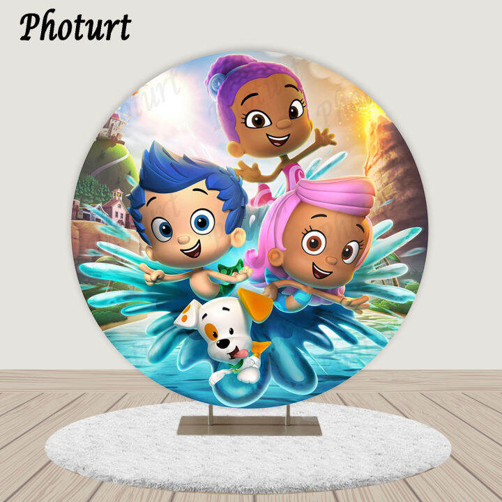 photurt-รอบ-bubble-guppies-ฉากหลัง-baby-shower-birthday-party-ภาพพื้นหลังใต้ทะเลไวนิลการถ่ายภาพตกแต่ง-props