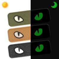 Luminous Cat Eyes PVC Tactical Morale Patch Hook Fasteners Reflective Sticker for Helmet Backpack Vest Military Fan Equipment