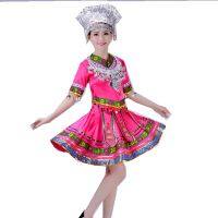 Miao Clothing Hmong Clothes Hmong Miao Dress Embroidered Chinese Folk Dance Costume With Hat Dropshipping