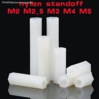 卐✿▼ 10-50pcs M2 M2.5 M3 M4 M5 White Nylon Double Pass Hex Standoff Female Plastic PCB Motherboard Spacer Pillar Nut