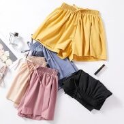 6 Màu Mùa Hè Quần Short Thun Eo Cao Quần Legging Rộng Voan Giản Dị Quần