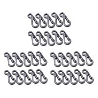 30PCS/Mini Spring Backpack Clasps Climbing Carabiners EDC Keychain Camping Bottle Hooks Survival Gear - Grey