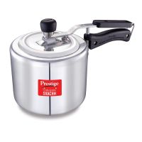 Prestige Svachh, 10730, 3 L, Straight Wall Aluminium Pressure Cooker, with deep lid for Spillage Control