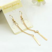 Women Earrings Gold Long Drop Dangle Simple Dainty Bar Earring Ear Chain