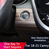 QHCP Engine Push Button Frame One Button Start Stop Cover Trim Sticker For Toyota Camry 2018 2019 2020 2021 Interior Accessories