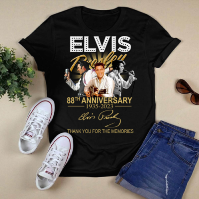 Elvis Presley 88Th Anniversary 19352023 Signatute Thank You For The Memories Sh