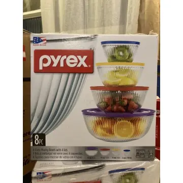  Pyrex 7402 6-Cup Sculpted Glass Mixing Bowl: Home & Kitchen