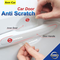 【 Ann-Car 】4ชิ้น/เซ็ต Nissan Car Door Handle Protector ฝาครอบด้านในชาม Anti Scratch สติกเกอร์ Almera Serena X-Trail Teana