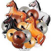 34pcs Horse Balloon Set Large Helium Balloons For Horse Themed Party Birthday Baby Shower Cowboy Party Decoration Balloons