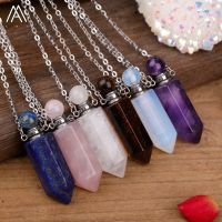 Perfume Bottle Healing Chakra Gemstones Pendant Necklace NJewelry Dropship