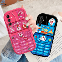 Rixuan เคส A24 Samsung A04e A14 A13 A04 A10S M23 A30s A21s A12 A02s A32ของเล่นน่ารัก A23ปุ่มโทรศัพท์หมี Lotso A04s A52 A11 A51 3D ขอบโค้งงอเรื่องหุ่นยนต์การ์ตูนแมวการ์ตูนที่สร้างสรรค์