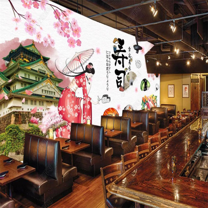 hd-ซูชิญี่ปุ่นภาพติดผนังตกแต่งร้านอาหารวอลล์เปเปอร์ภาพถ่ายร้านอาหารอุตสาหกรรมตกแต่ง-self-adhesive-วอลล์เปเปอร์3d-วอลล์เปเปอร์