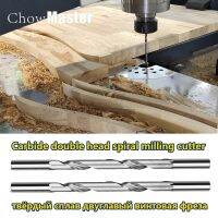 CNC WOOD CUTTER 4/6/8mm ทังสเตนเหล็กไม้หัวคู่ตัดขอบเดียวเกลียว End Mill CNC งานไม้ตัดตัด