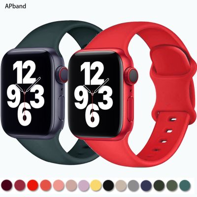 Silicone Strap For Apple Watch band 44mm 45mm 49mm 40mm 41mm 38mm 42mm watchband belt bracelet iWatch serie 3 4 5 SE 6 7 8 ultra 〖WYUE〗