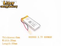 Liter energy battery 3.7V 600mAh 602050 plug Lithium Polymer Rechargeable Battery For MP3 MP4 MP5 Lithium polymer battery [ Hot sell ] ptfe51