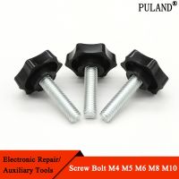 5/10pcs M4 M5 M6 M8 M10  Thread Star Shaped Head Thread Clampsing Screw Bolt Knob for Industry Equipment Plastic Carbon Steel Fasteners