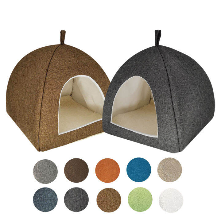 dropshipping-foldable-2-in-1-cat-bed-indoor-kitten-tent-house-warm-for-small-pet-pad-dog-nest-cave-sleeping-cozy-plush-mat